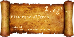 Pittinger Ágnes névjegykártya