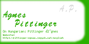 agnes pittinger business card